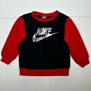 Nike Baby Toddler Black/Red/Camo Logo Crewneck Sweatshirt Size 18M